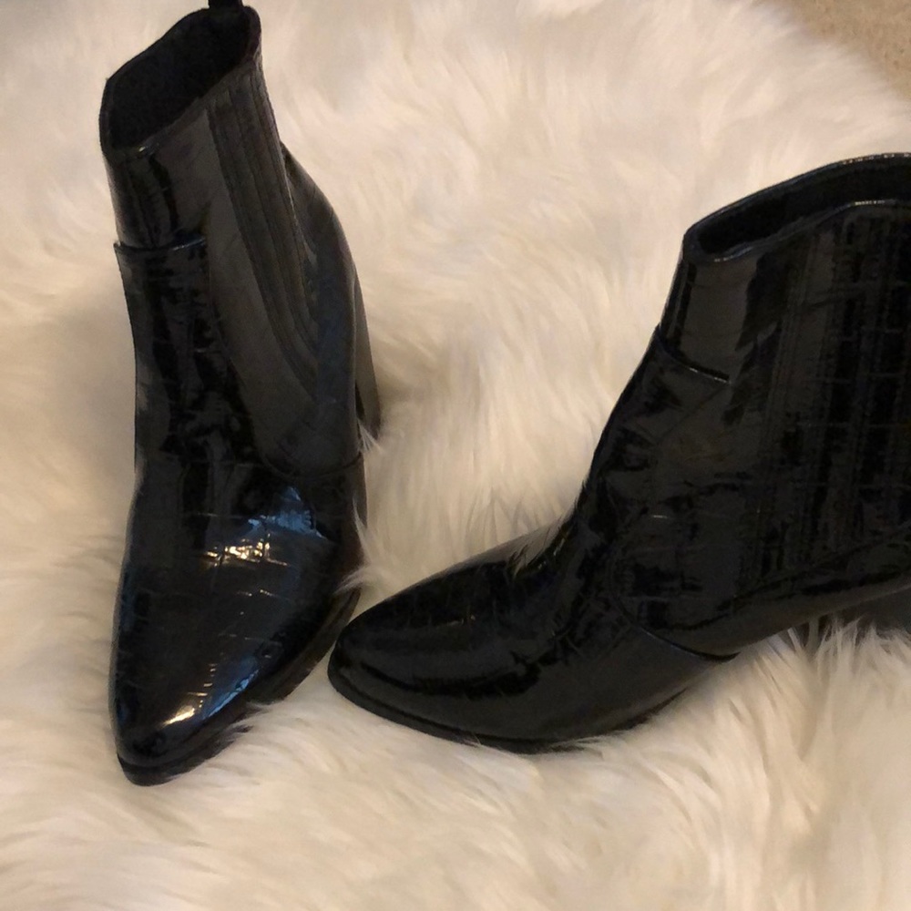 Chase and Chloe paten leather booties